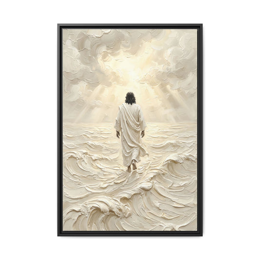 Jesus Walking on Water Canvas Wall Art – Christian Faith Canvas Print Decor