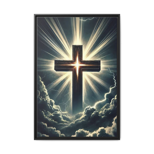 Radiant Christian Cross Canvas Wall Art – Faith and Hope Religious Canvas Print