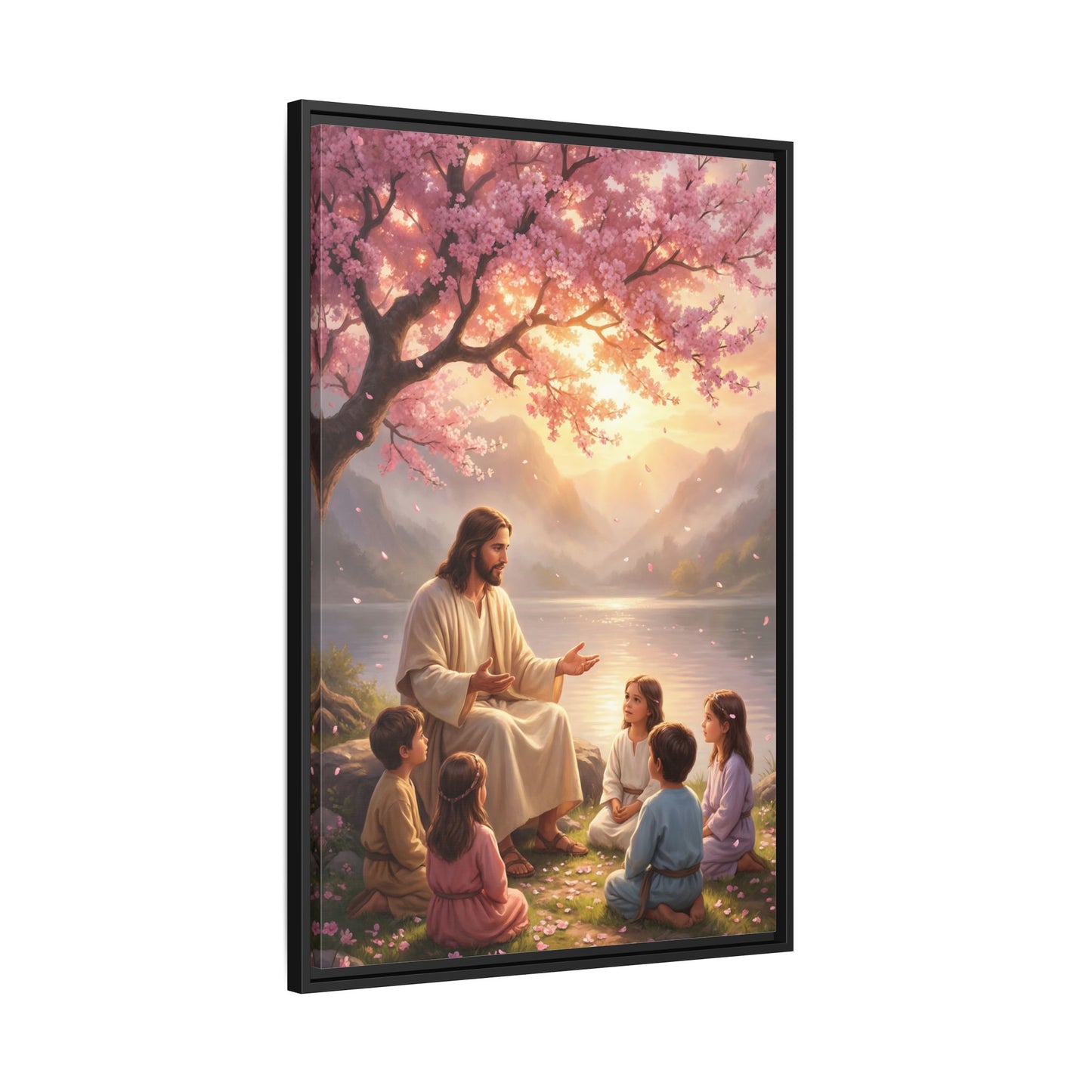 Jesus Teaching Children Canvas Wall Art – Christian Faith Wall Decor Gift