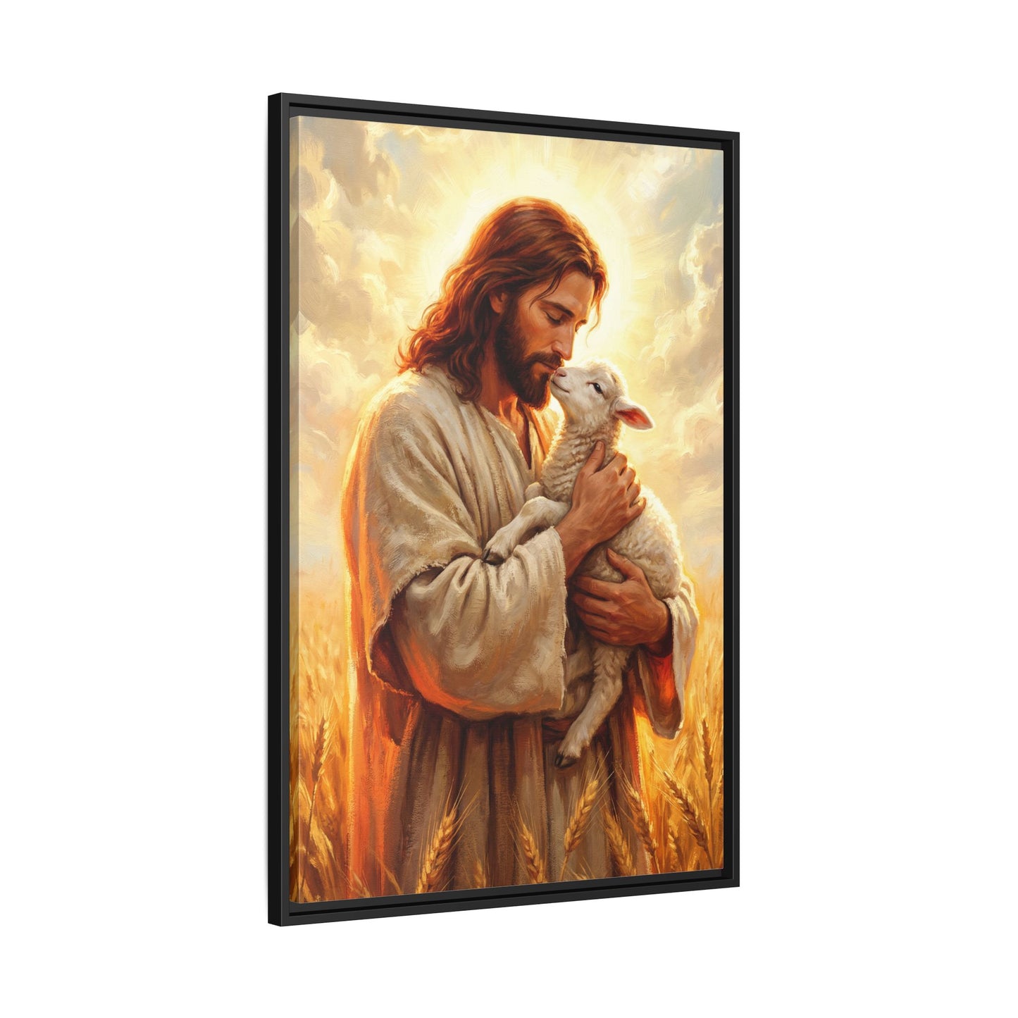 Jesus the Good Shepherd Canvas Wall Art – Christian Faith and Love Canvas Print