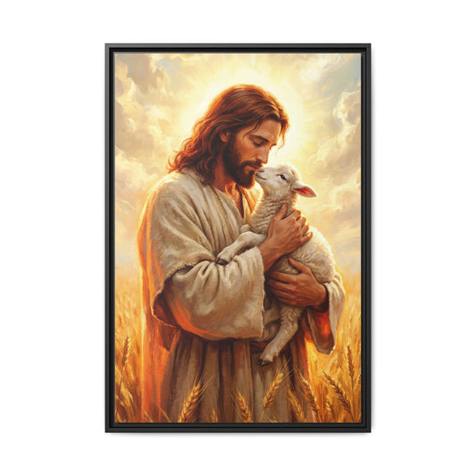 Jesus the Good Shepherd Canvas Wall Art – Christian Faith and Love Canvas Print