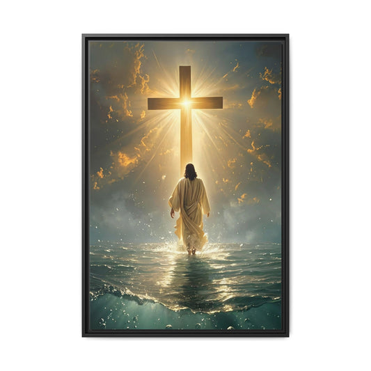 Jesus Walking Toward the Cross Canvas Wall Art – Christian Faith Canvas Print