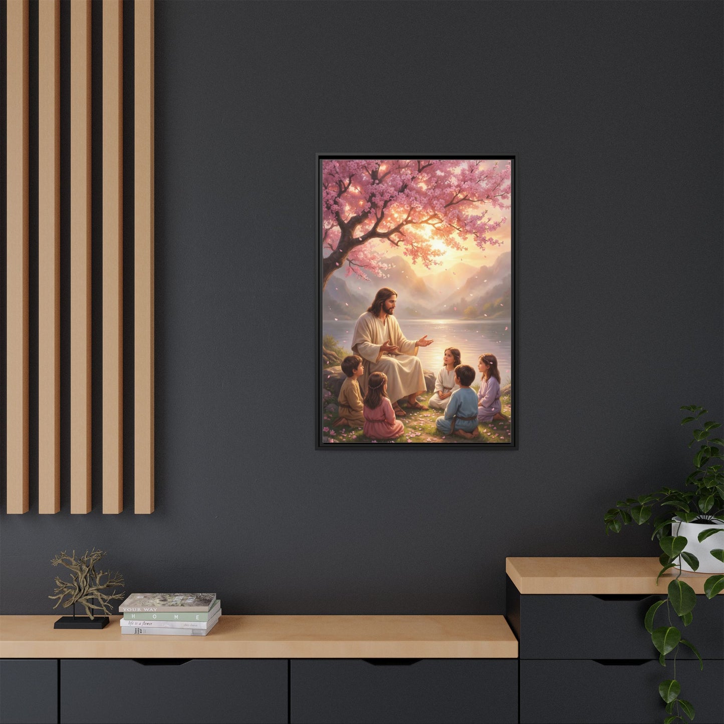Jesus Teaching Children Canvas Wall Art – Christian Faith Wall Decor Gift