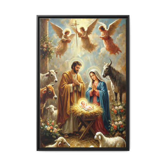 Nativity of Jesus Canvas Wall Art – Holy Family Christmas Christian Decor